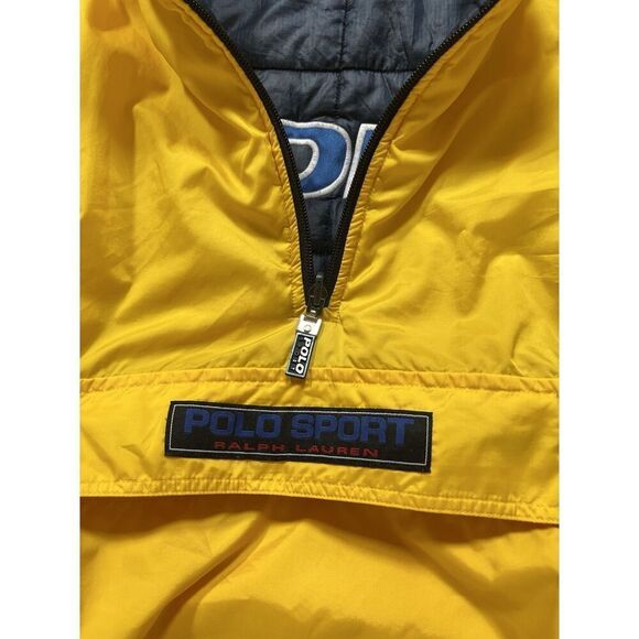 Vintage Polo Sport Ralph Lauren Puffer 1/4 Zip Jacket Pullover Mens L Reversible - Picture 11 of 16